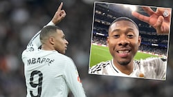 David Alaba hat sich per Video an seine Fans gewandt. Kylian Mbappé freut sich über das Comeback des ÖFB-Stars. (Bild: Copyright 2025 The Associated Press. All rights reserved.)