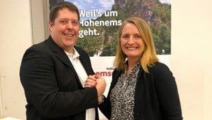 Bürgermeisterkandidat Thomas Fussenegger und Stadträtin Angelika Benzer bilden die Doppelspitze der VP Hohenems. (Bild: ÖVP Hohenems)