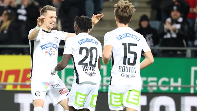 Sturm Graz freut sich auf das Spiel gegen Atalanta Bergamo.  (Bild: GEPA/GEPA pictures)