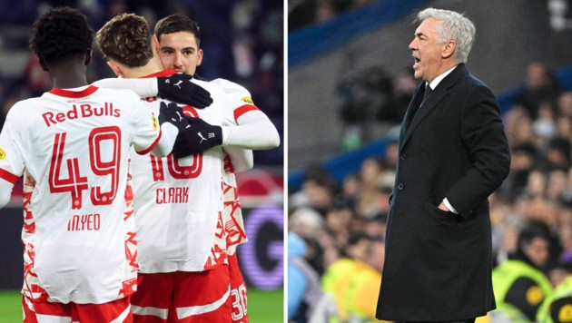 Salzburg trifft am Mittwoch auf Real Madrid um Trainer Carlo Ancelotti. (Bild: Tröster Andreas/AFP)