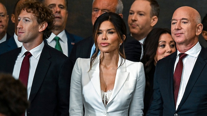 Hingucker: Mark Zuckerberg, Lauren Sanchez und Jeff Bezos