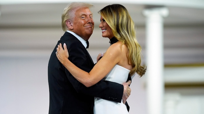 During the opening dance, Trump and his Melania seemed almost a little tense.