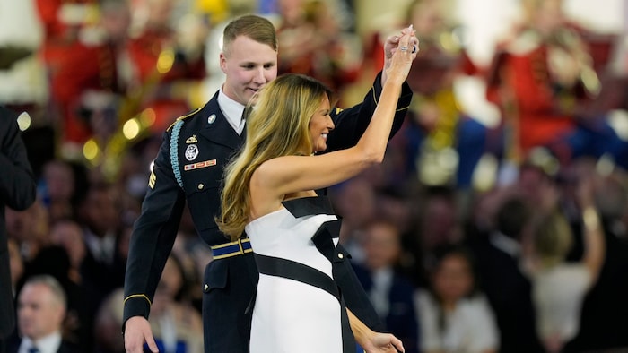 Melania was clearly having fun after the change of dance partner.
