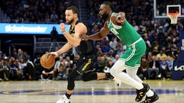 Steph Curry und Co. hatten gegen die Celtics ordentlich Probleme. (Bild: 2025 Getty Images)