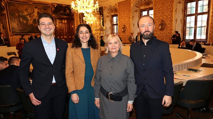Die Nein-Sager von links: Niko Swatek, Sandra Krautwaschl, Claudia Klimt-Weithaler und Max Lercher.