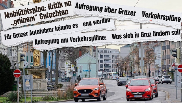 Aufregung nach den „Krone“-Berichten – auch zur Verkehrsberuhigung auf dem Griesplatz. (Bild: Krone KREATIV/Christian Jauschowetz)