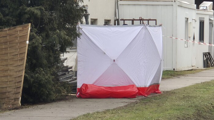 The site where the body was found has been cordoned off.