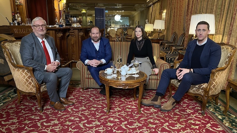 Christoph Matznetter, Christoph Haselmayer, Tanja Pfaffeneder, Niko Frings (von links nach rechts) (Bild: krone.tv)