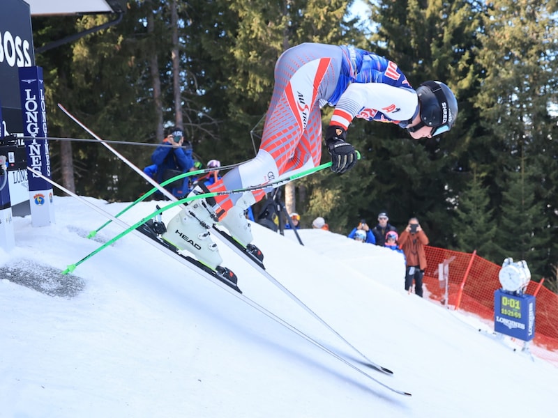 Kilian Böck beim Start in Kitzbühel. (Bild: Christof Birbaumer/Kronenzeitung)