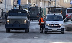 Israelische Straßenblockade in der Stadt Dschenin