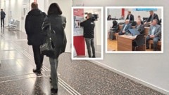 Als Letzte machte sich Franziska Klikovits auf den Weg in den Gerichtssaal, um ganz links auf der Anklagebank Platz zu nehmen. (Bild: Krone KREATIV/Harald Schume)