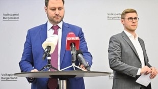 ÖVP-Landesparteichef Sagartz und Landesgeschäftsführer Fazekas: Die Kritik innerhalb der Partei reißt nicht ab. (Bild: HANS KLAUS TECHT / APA / picturedesk.com)