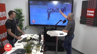 Patrick und Gunter analysieren die Spiele.