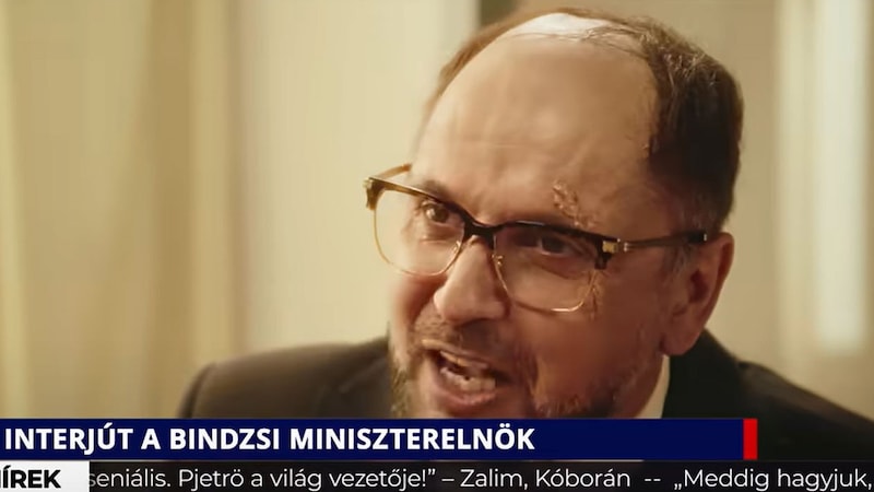 In dem Video packt der Ministerpräsident (Bild) eines fiktiven Landes namens Bindschistan unter Einfluss einer Wahrheitsdroge hemmungslos über Korruption, Geldgier und Volksverdummung aus.  (Bild: YouTube.com (Screenshot))