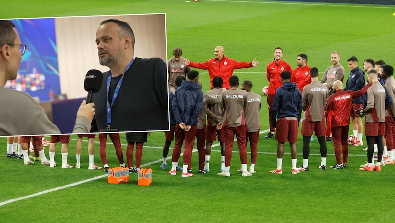 Real-Madrid-Experte Edin Soso über die aktuelle Situation bei den „Königlichen“. Salzburg hat in Madrid jedenfalls keiner auf der Rechnung. (Bild: AFP/Pierre-Philippe MARCOU, krone.tv)