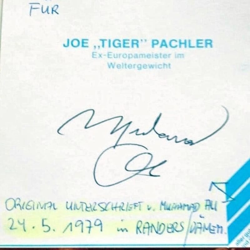 Autogramm von Muhammed Ali für Joe „Tiger“ Pachler. (Bild: zVg)