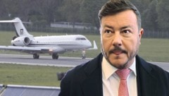 Benko flog jahrelang im Signa-Privatjet durch die Welt. (Bild: Krone KREATIV/Christof Birbaumer)