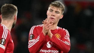 Manchester Uniteds Rasmus Hojlund (Bild: AFP/APA/Oli SCARFF)