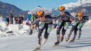Die Holländer verwandeln den Weißensee bei der Elf-Städte-Tour in ein Eislauf-Paradies.