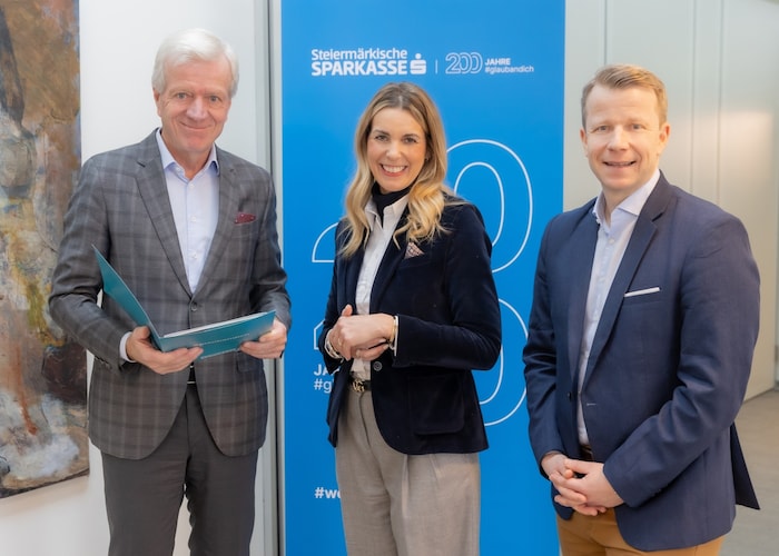 Gerhard Fabisch, Chairman of the Managing Board of Steiermärkische Sparkasse, Sonja Brandtmayer, Deputy General Manager of Wiener Städtische and study author Paul Eiselsberg presented the new pension study.