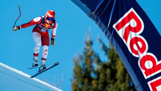 Stefan Eichberger achieved the second-best time in the second training session for the Hahnenkamm downhill on the Streif in Kitzbühel. (Bild: GEPA/GEPA pictures)