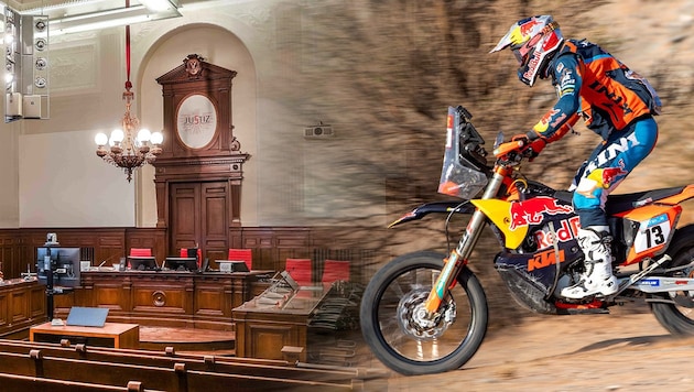 The KTM insolvency is heading to the regional court in Ried im Innkreis for the second time. The three hearings will take place here on Friday. (Bild: Krone KREATIV/EPA, Daniel Scharinger)