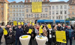 Viele Grazer Innenstadtunternehmer sind am Donnerstag dem Ruf der WKO rund um Josef Herk und ...