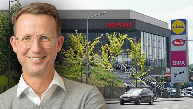 Hannes Lindner nennt Weiz (im Bild das Cineplexx) als Positivbeispiel für die Entwicklung der Innenstadt.  (Bild: Krone KREATIV/Sepp Pail, Standort + Markt)