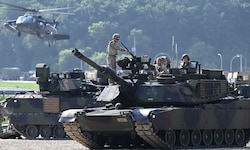 US-amerikanische Abrams-Kampfpanzer bei einer Übung in Südkorea