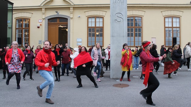 "One Billion Rising" in Krems and Mödling: dancing against violence against women (Bild: Kunstmeile Krems)