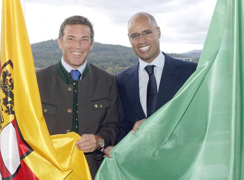 Gaddafi's son Saif even visited him at Lake Wörthersee (picture from 2004) (Bild: AP)