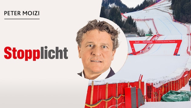 "Krone" head of sport Peter Moizi writes about the ski circus in his column. (Bild: GEPA, krone.at-grafik)