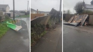 Bilder der Zerstörung in Cornwall