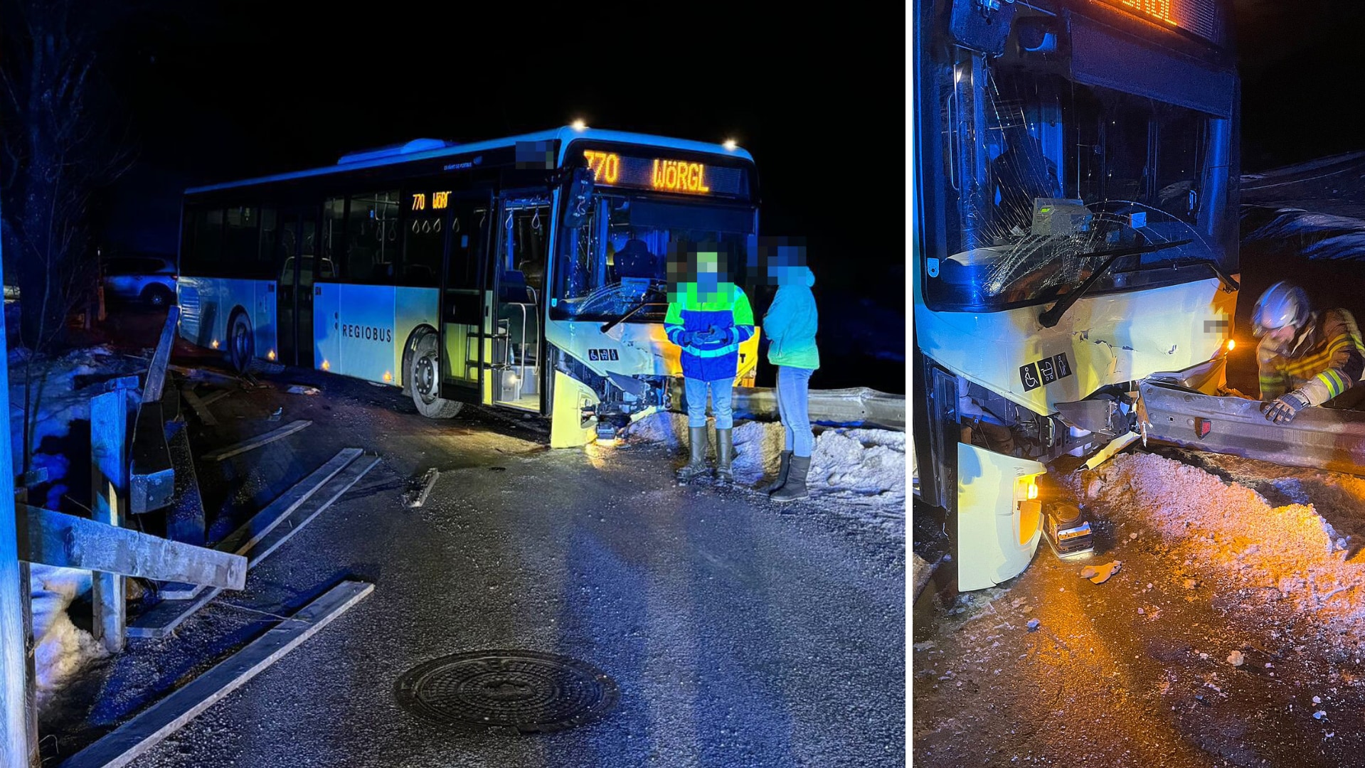 Bus Driver Railing Driver in shock - Icy road: bus crashes into bridge railing | krone.at