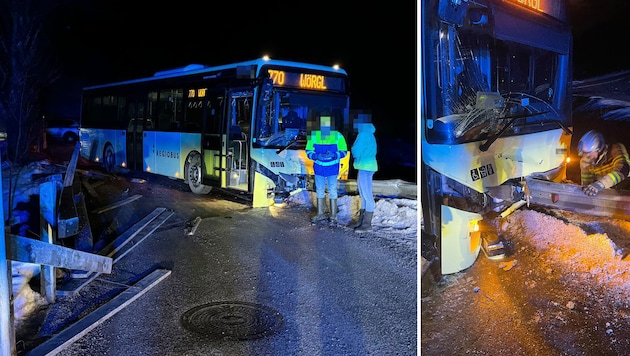 Am Linienbus entstand erheblicher Schaden. (Bild: ZOOM Tirol)