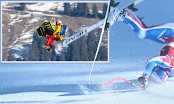 Alexis Pinturault stürzte und wurde per Heli abtransportiert.