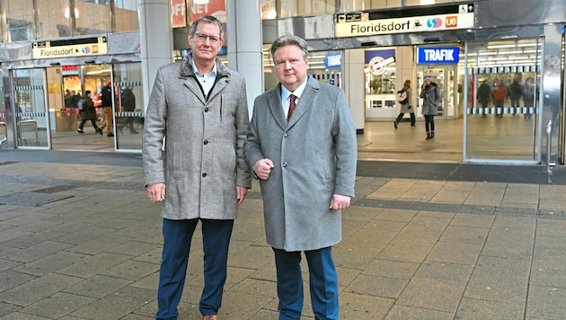 Two Floridsdorfer among themselves: District head Georg Papai with Mayor Michael Ludwig (both SPÖ). (Bild: BV21)