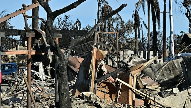 Destruction after the "Palisades" wildfire (Bild: AFP/Frederic J. Brown)