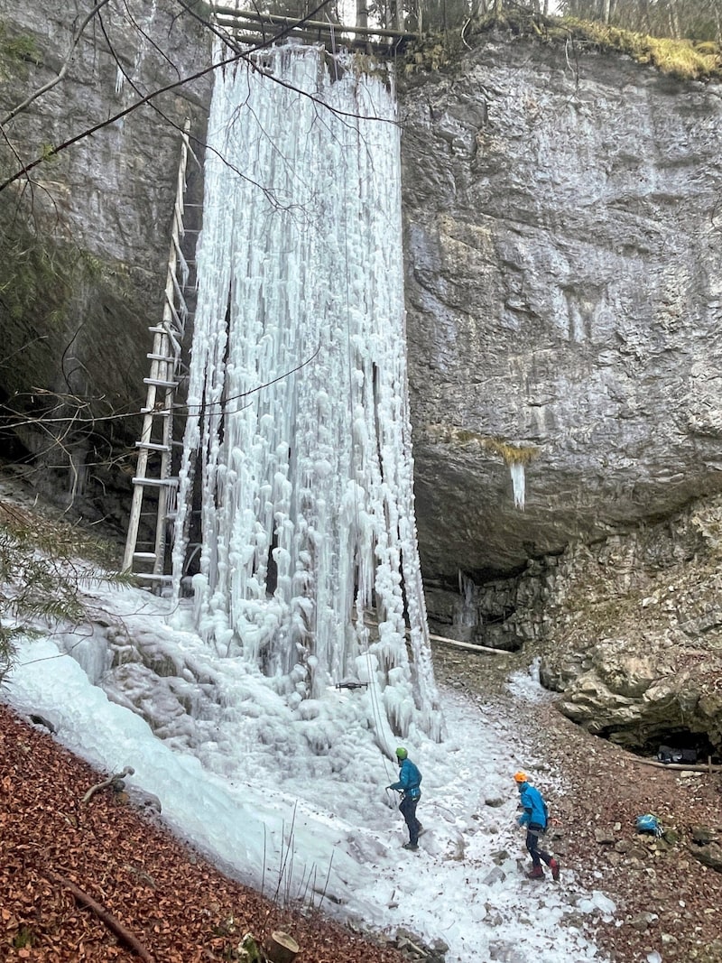 Impressive: the ice tower called "Alice" (Bild: Posch/Rumpl)