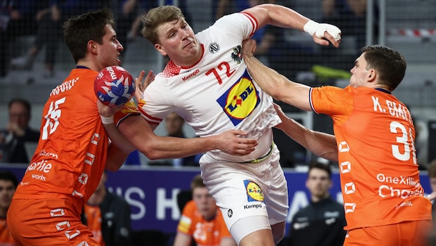 Lukas Hutecek &amp; Co. put up a tough fight against the Netherlands. (Bild: APA/AFP/Anne-Christine POUJOULAT)