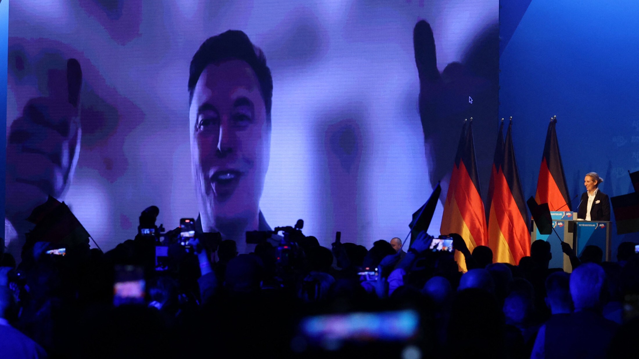 Kickl per Video dabei - Musk unterstützt AfD bei Wahlkampfauftakt ...