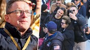 Ralf Rangnick (li.) und Zlatan Ibrahimovic ließen sich das Ski-Spektakel in Kitzbühel nicht ...