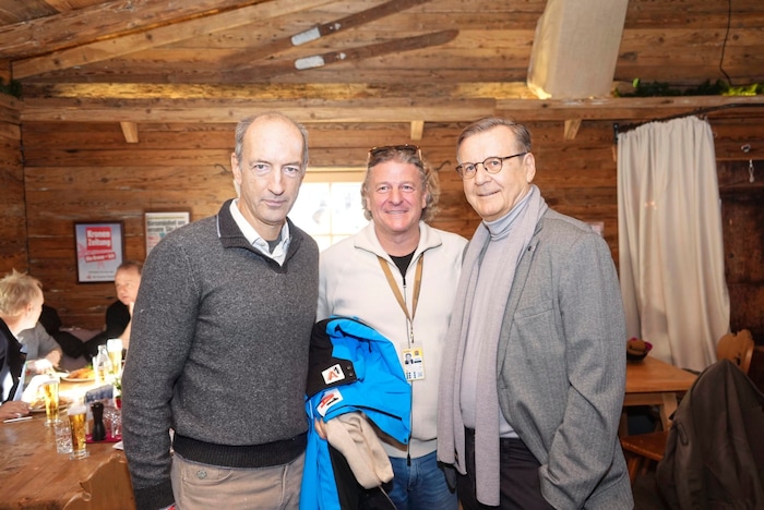 Christoph Dichand, Peter Moizi, Hans Mahr (v. li.) im „Krone“-Haus