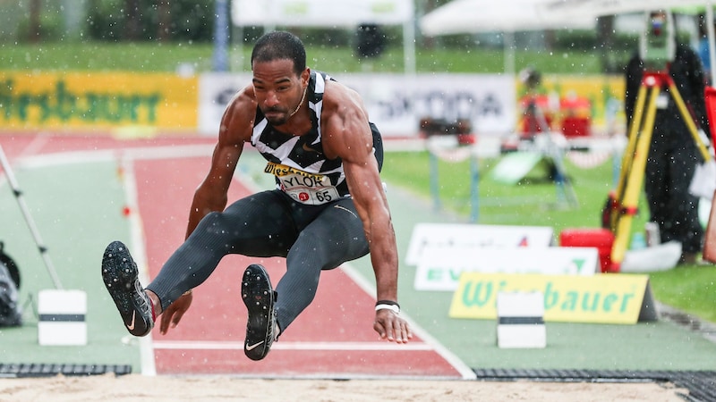 In 2020, Christian Taylor competed in the long jump at Götzner Mösle. (Bild: GEPA pictures)