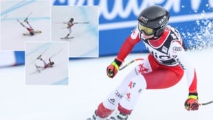 Ariane Rädler stürzte in Garmisch. (Bild: GEPA pictures, ORF Screenshot)