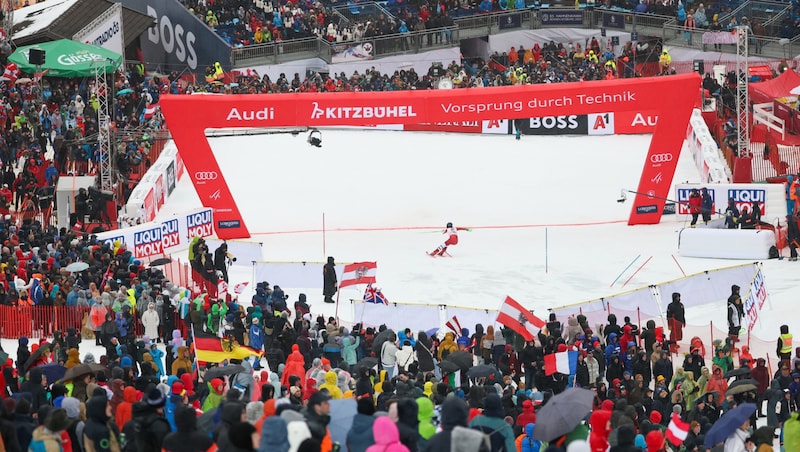 Im unteren Teil war’s in Kitzbühel richtig eisig. (Bild: GEPA pictures)