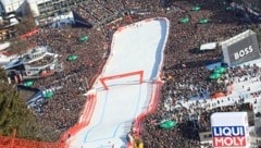 45.000 Skifans feierten am Samstag eine regelrechte Party an der Streif. (Bild: Birbaumer Christof)