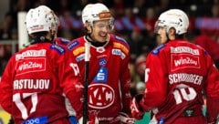 Die KAC-Cracks freuten sich übers 11:3 gegen Innsbruck. (Bild: GEPA)