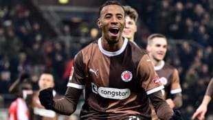 Morgan Guilavogui jubelte über seine beiden Treffer beim 3:0 für St. Pauli. (Bild: GEPA/GEPA pictures)