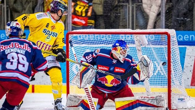 Goalie Kickert made strong saves, but he looked bad on the 3:4. (Bild: GEPA/GEPA pictures)